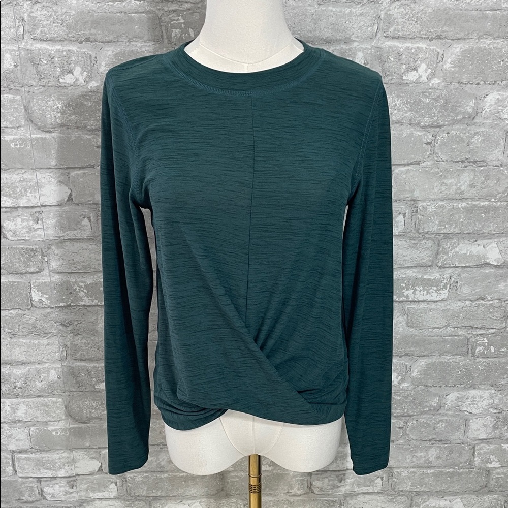Old Navy Emerald Long Sleeve Breathe On Knot Tee - Picture 1 of 6